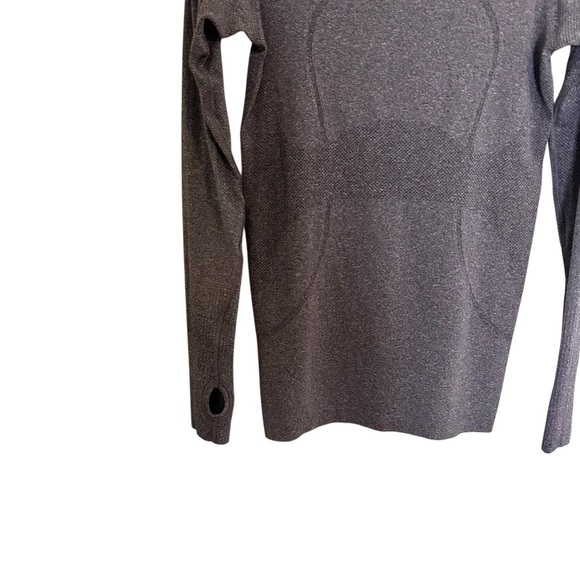 Lululemon Swiftly Tech Long Sleeve Crew- Heathered Black- Size 6 - Picture 8 of 11